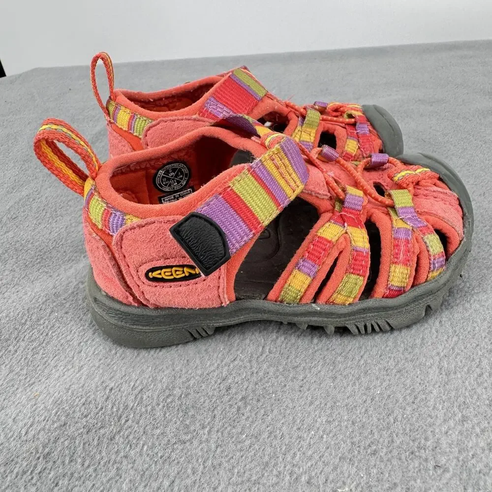 Keen Shoes Toddler Girls Size 5 Pink Striped Fisherman Sandals Water Hiking